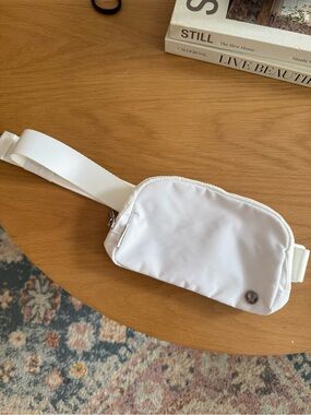White lululemon belt bag